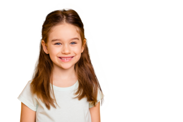 Portrait of her she nice-looking cute winsome sweet attractive lovely pretty cheerful cheery positive caucasian pre-teen girl isolated over bright vivid shine yellow background