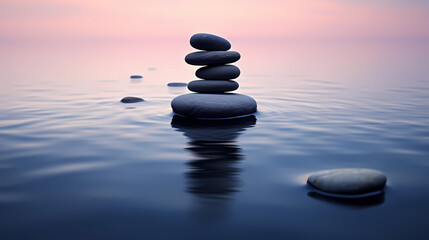 Obraz na płótnie Canvas Stones on the water, zen background