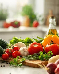 Foto op Canvas fresh vegetables on the kitchen table © Vlad Kapusta