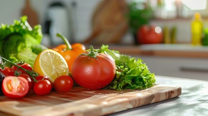 fresh vegetables on the kitchen table