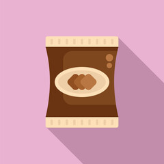 Sweet snack food icon flat vector. Lunch biscuit food. Fast food shop
