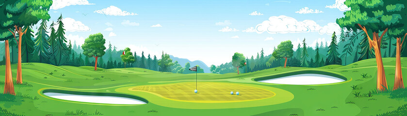 Obraz premium Golfing Gladiators Greens: Tee Shots, Putts, and Golf Course Challenges.