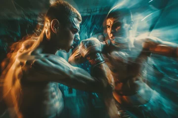 Foto op Plexiglas Boxing, motion blur. Aggressive fight © Sergio