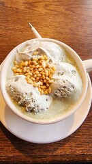 coffee with cookies and ice cream