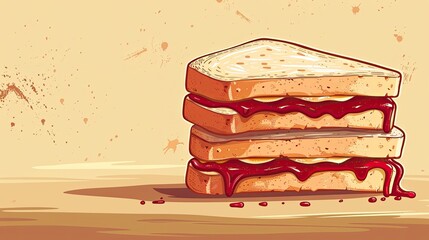 Greeting Card and Banner Design for Social Media or Educational Purpose of National Peanut Butter and Jelly Day Background