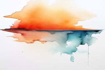 Closeup of abstract watercolor painting. Generative AI (생성형 AI)