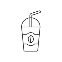 Thin Line Cold Coffee vector icon