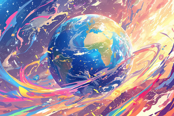 background with globe