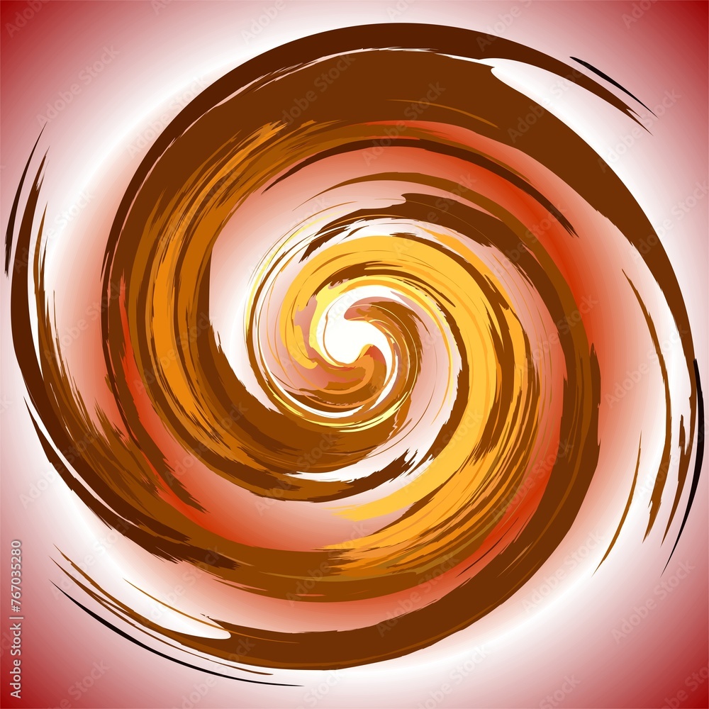 Poster abstract composition with vortex and brown color - graphics with effect of depth of space, motion ef