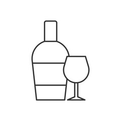 Thin Line  Wine vector icon.