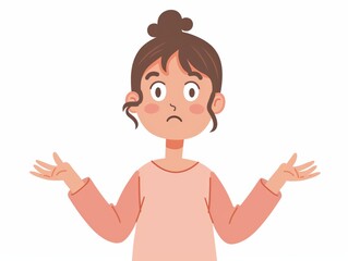 Uncertain Adult with Hesitant Expression in Vibrant Pastel Colors Generative AI