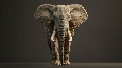 A majestic elephant stands tall in the African savannah, its wrinkled skin and large ears catching...