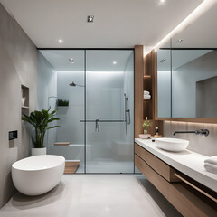 Modern bathroom design.