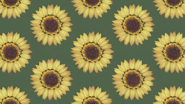 Abstract floral background featuring the cheerful sunflower motif
