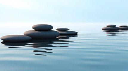 Obraz na płótnie Canvas Zen stones in water, tranquility, healthy lifestyle