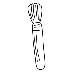 Cosmetic brush. Make up tool. Hand drawn doodle vector illustration.