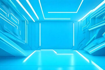 blue corridor in building