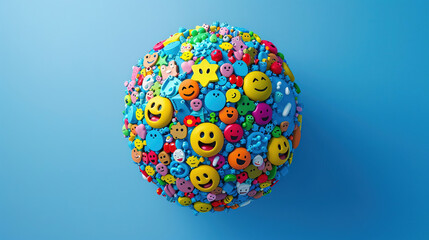 World emoji day 3d banner background. Emoji Celebration 3D Banner Background. World emoji day with a funny emojis. World smile day emojis. Mental health assessment, world mental health day concept. 