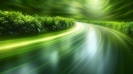 lime green motion blur background graphic. AI generative