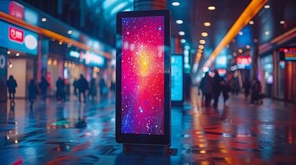 A digital signage screen that may be customized in a public area. Generative Ai
