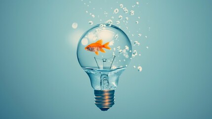 Lightbulb Aquarium Icon for Eco-Innovation