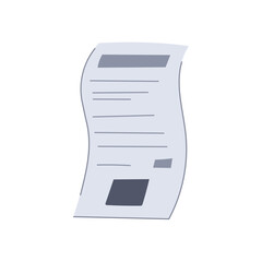 money receipt cartoon. shop buy, transaction store, bank tax money receipt sign. isolated symbol vector illustration