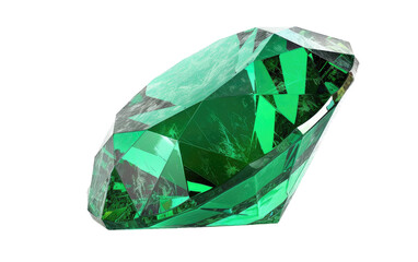 Gleaming Emeralds isolated on transparent Background