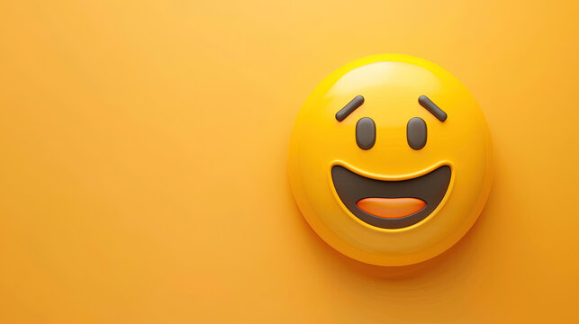 Naklejki World emoji day with a funny emojis. World emoji day 3d banner background. Emoji Celebration 3D Banner Background. World smile day emojis. Mental health assessment, world mental health day concept. 