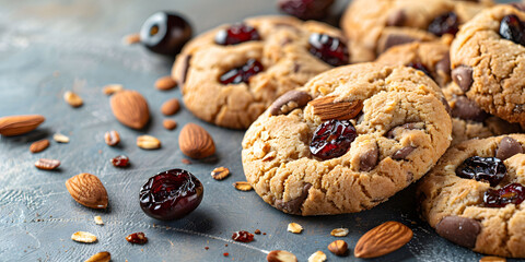 Up-close delicious stacked cookies healthy tasty snacking options copyspace