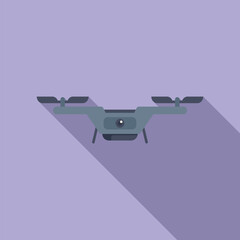 Drone operator icon flat vector. Aero filming. Military control cinema