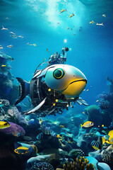 Obraz premium robot fish in the sea