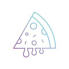 Gradient Color  Pizza Slice vector icon