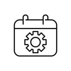Schedule management outline icons, minimalist vector illustration ,simple transparent graphic element .Isolated on white background