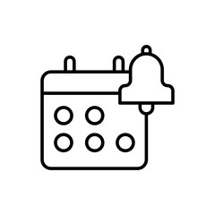 Schedule notification outline icons, minimalist vector illustration ,simple transparent graphic element .Isolated on white background