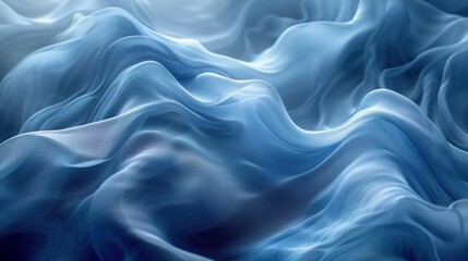 Fototapeta premium Tranquil Blue Fabric Waves Caressed by Soft Light in an Abstract Artwork