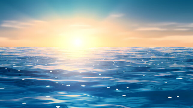 Water background with bokeh glare