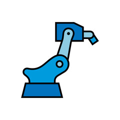 Robotic arm vector illustration. Industrial robot icon.
