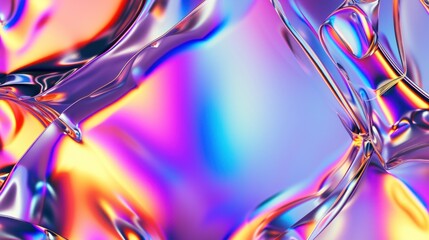 Fototapeta premium Vividly Colored Abstract Holographic Texture Captured in Bright Studio Light