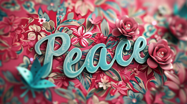 A man creates a peaceful message by writing "peace" on a single-colored background in this image.