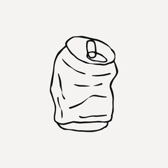 Doodle Crumpled Tin Recycle