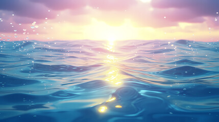 Obraz premium Water background with bokeh glare