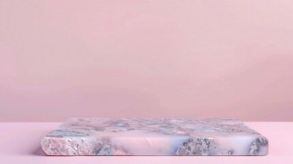 shine opal flat gemstone , light pink color background