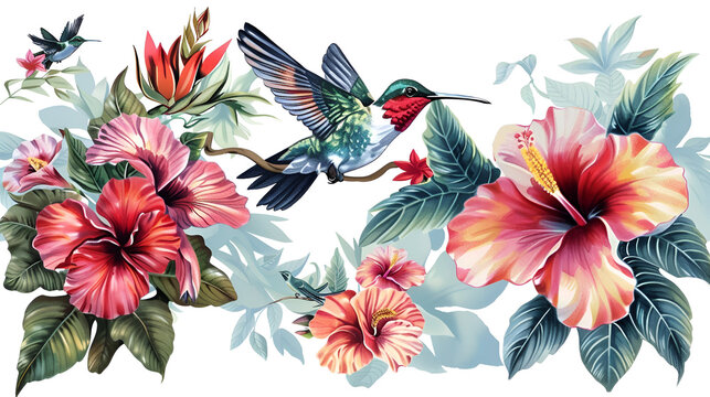 flowers and birds , generative ai