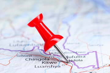 Ndola, Zambia pin on map