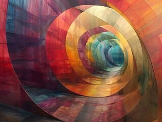 Transform the complexity of algorithmic art into a visually engaging masterpiece from a low-angle view Showcase the harmony between mathematics and art in a way that is both captivating and thought-pr