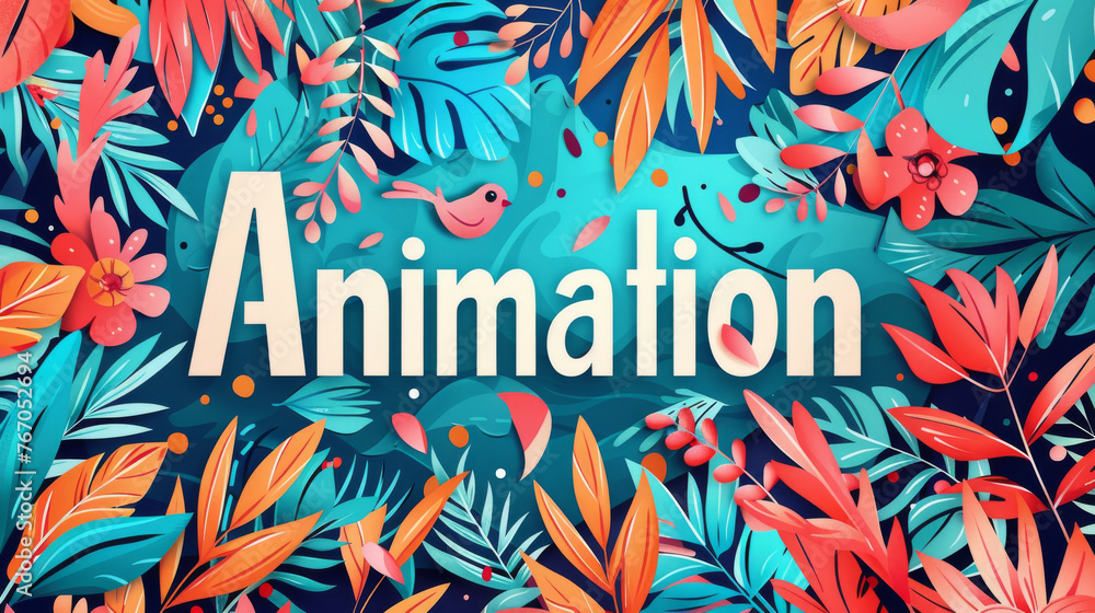 Aufkleber a person creates a colorful animation with a single word on a solid background in this digital artwo