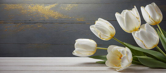 Tulipany białe kwiaty. 