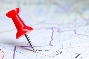 Zambezi, Zambia pin on map