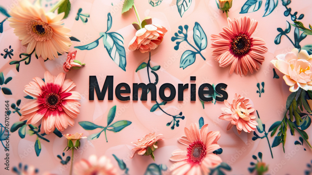 Poster on a single colored background, a word 