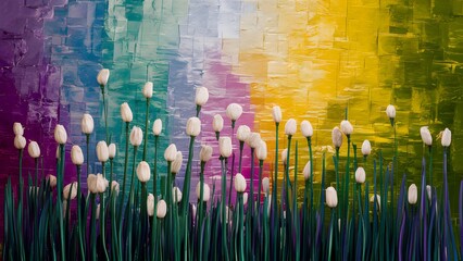 Artistic representation of springs vibrancy in an abstract backdrop